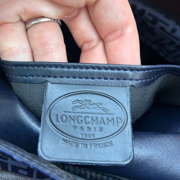 Longchamp nylon monogram shoulder tote navy blue - Picture 7 of 8